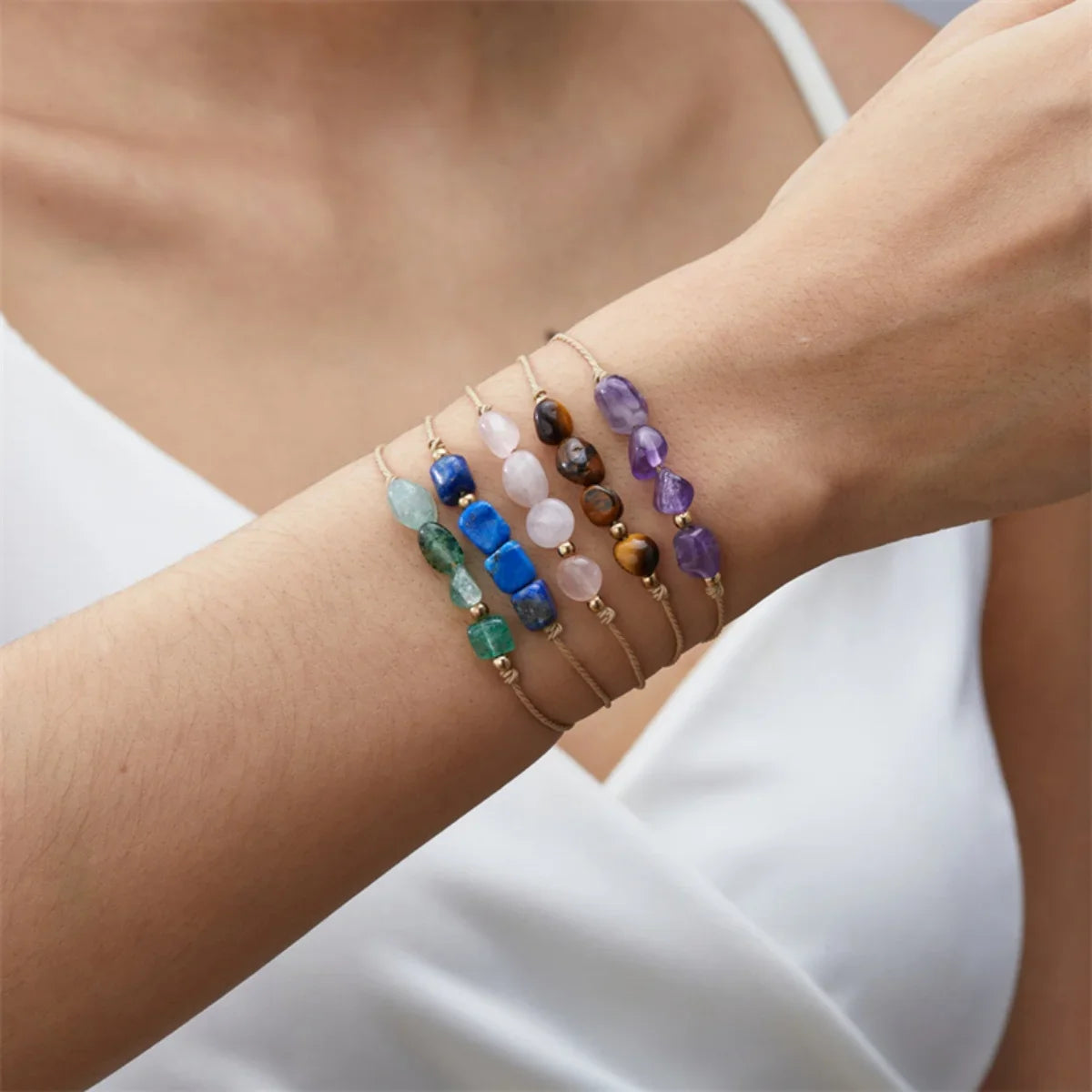 Charm 12 Constellation Irregular Natural Stone Beads Bracelets Birthstone Zodiac Signs by MadisonnSavannahBoutique