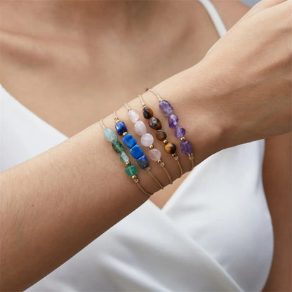 Charm 12 Constellation Irregular Natural Stone Beads Bracelets Birthstone Zodiac Signs by MadisonnSavannahBoutique