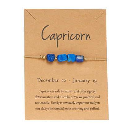 Charm 12 Constellation Irregular Natural Stone Beads Bracelets Birthstone Zodiac Signs by MadisonnSavannahBoutique