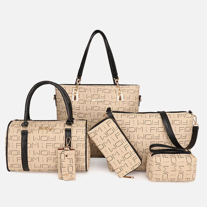 6-Pcs Women Handbag Purse Shoulder Totes Satchel Bags Top-Handle Boston Bag Crossbody Bag Wallet Messenger Set by MadisonnSavannahBoutique