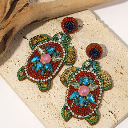 Bohemian Starfish Lobster Conch Seed Bead Drop Earrings Handmade by MadisonnSavannahBoutique