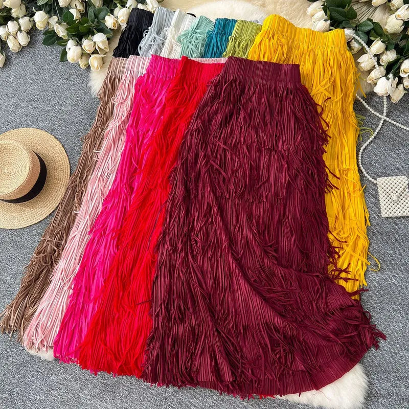 Midi Long Skirt For Women High Waist Skirts by MadisonnSavannahBoutique