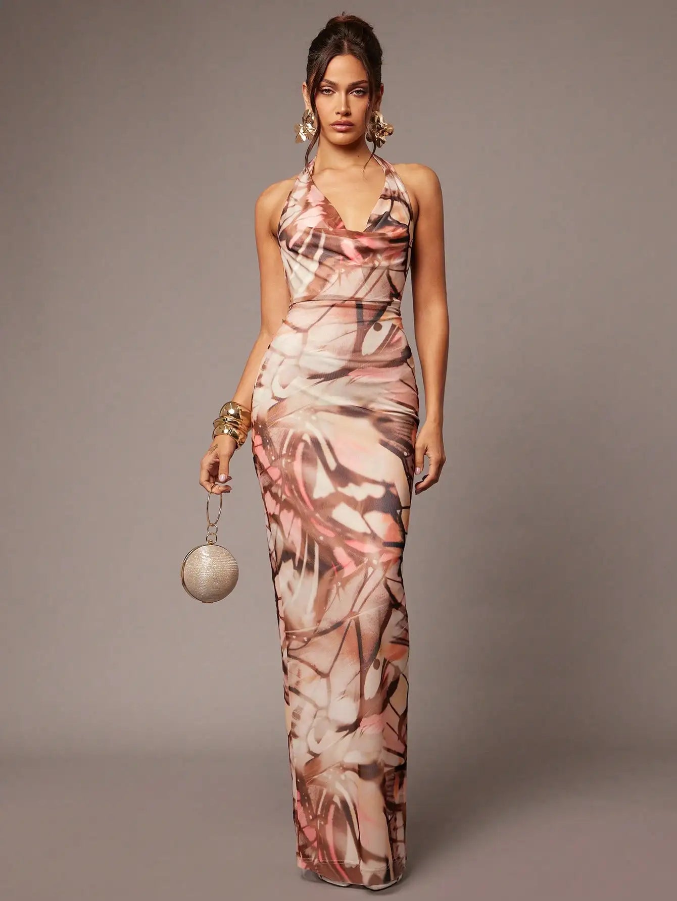 Floral Print Halter Neck Maxi Dress by MadisonnSavannahBoutique