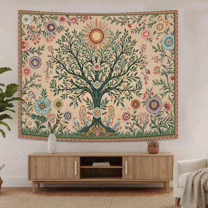 Celestial Sun & Floral Boho Decor 48x36in by MadisonnSavannahBoutique