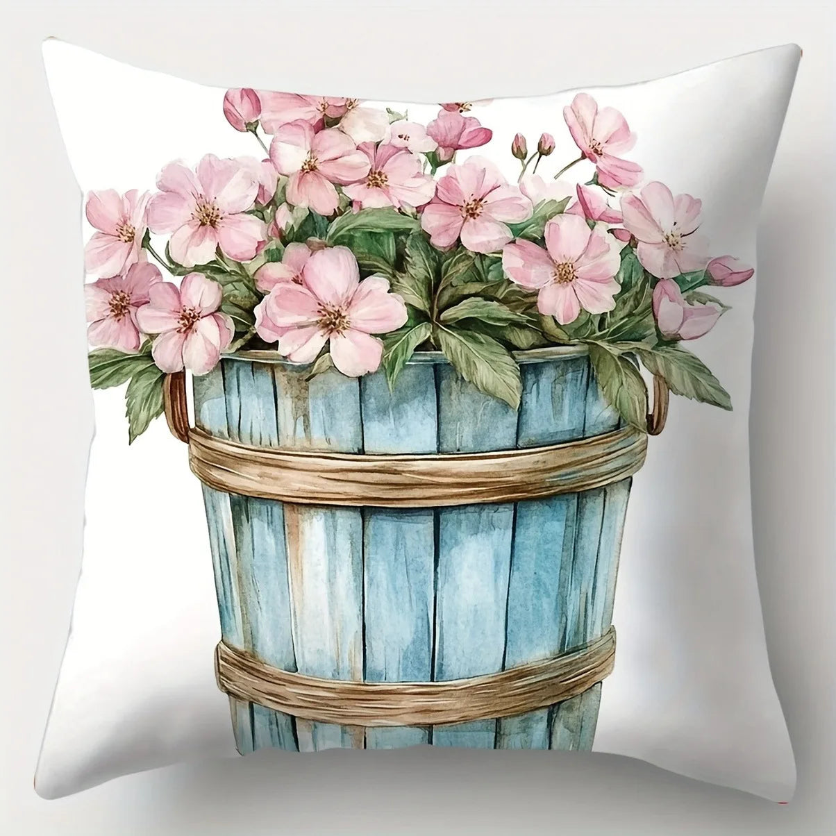 4pcs Contemporary Floral Bicycle Pillow Covers 18x18 Inch by MadisonnSavannahBoutique