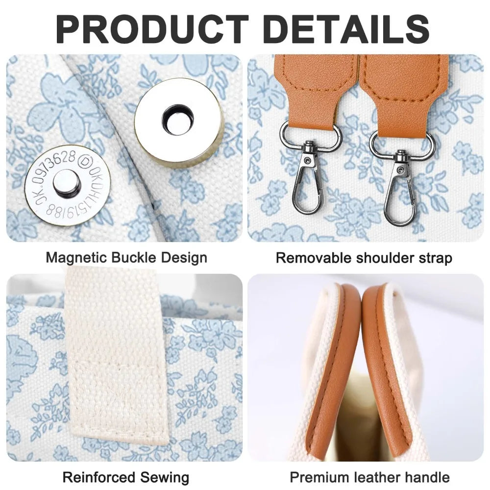 Canvas Tote Bags with Pockets by MadisonnSavannahBoutique