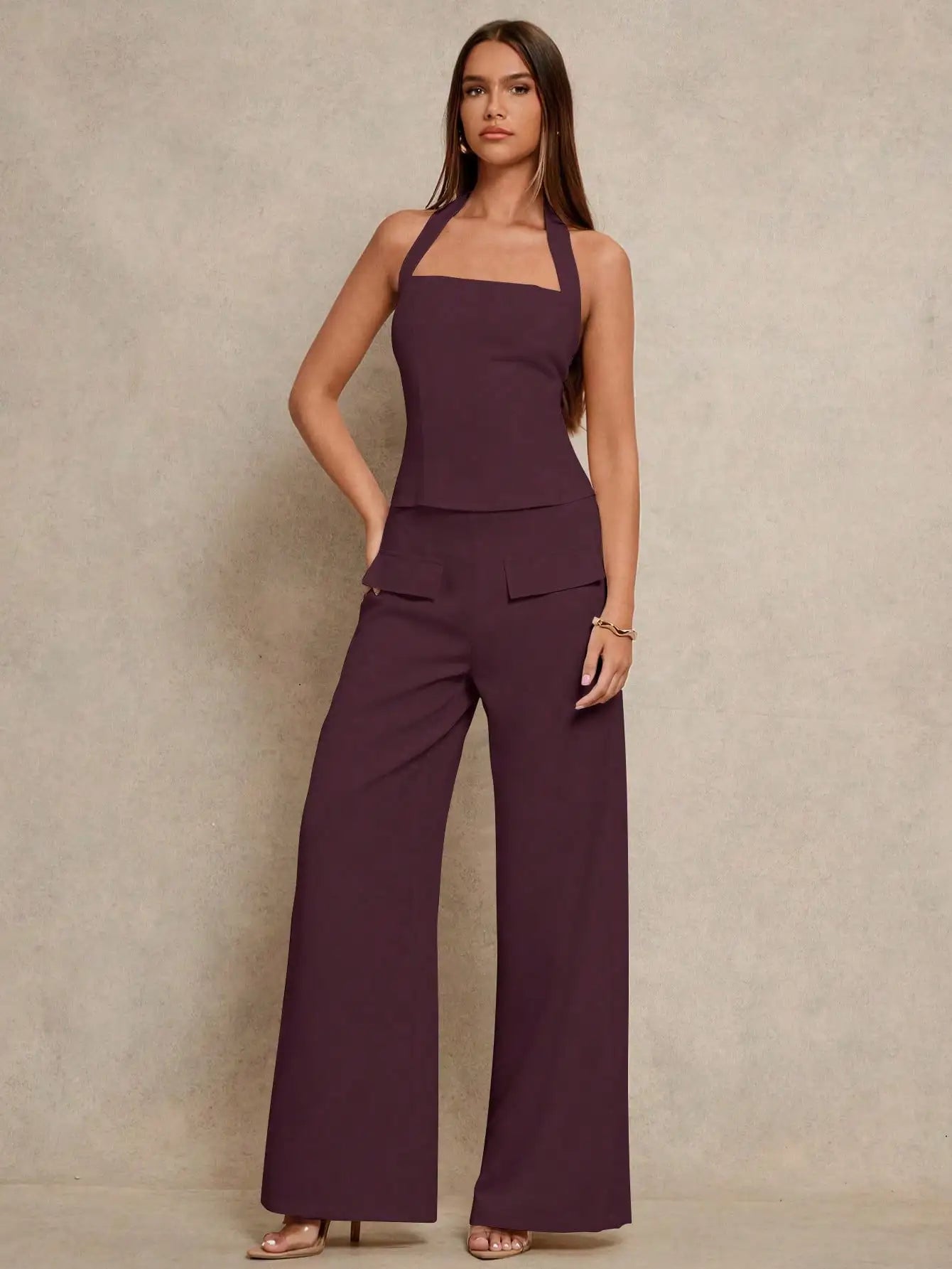 Halter Top And Wide Leg Pants by MadisonnSavannahBoutique
