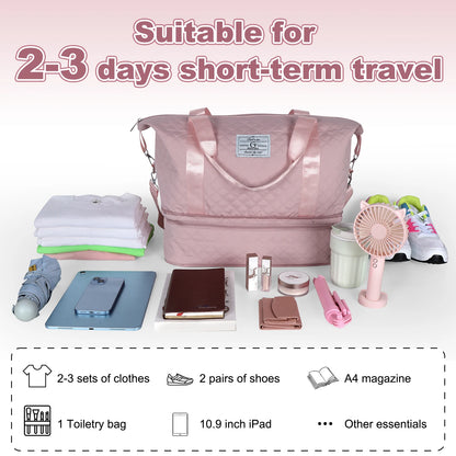 Large Capacity, Durable Nylon, Spinner Wheels, Shoulder & Hand Carry Option, Ideal fo by MadisonnSavannahBoutique