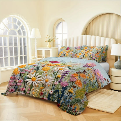 2/3pcs Floral Lightweight Comforter Quilt Set by MadisonnSavannahBoutique