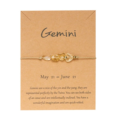 Charm 12 Constellation Irregular Natural Stone Beads Bracelets Birthstone Zodiac Signs by MadisonnSavannahBoutique