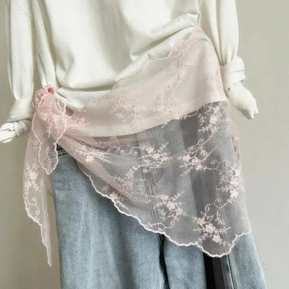 Lace Embroidered Silk Scarf by MadisonnSavannahBoutique