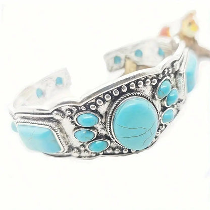 1 Piece/Retro Bohemian Natural Turquoise Bracelet by MadisonnSavannahBoutique