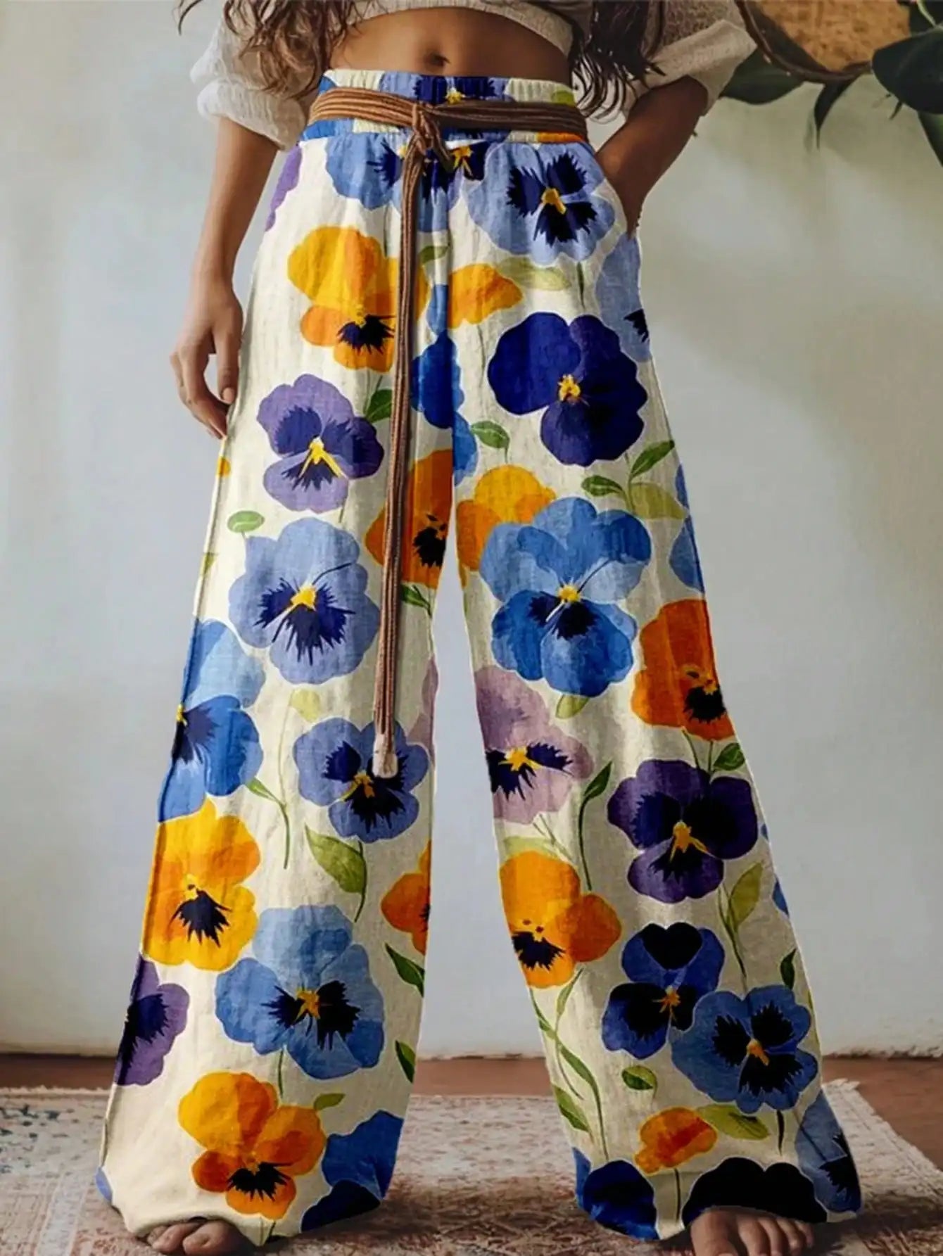 Floral Print Wide Leg Pants by MadisonnSavannahBoutique