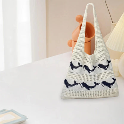 Handmade Crochet Tote Bag with Seahorse Design by MadisonnSavannahBoutique