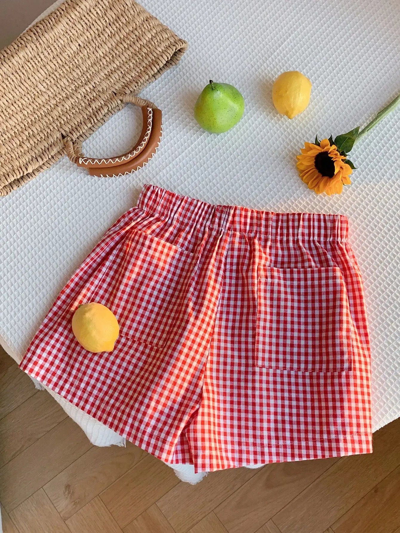 Yellow Gingham Plaid Casual Shorts by MadisonnSavannahBoutique