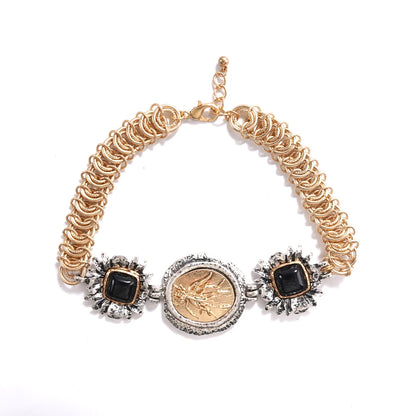 (Gold/Silver + Black Gem) Retro by MadisonnSavannahBoutique
