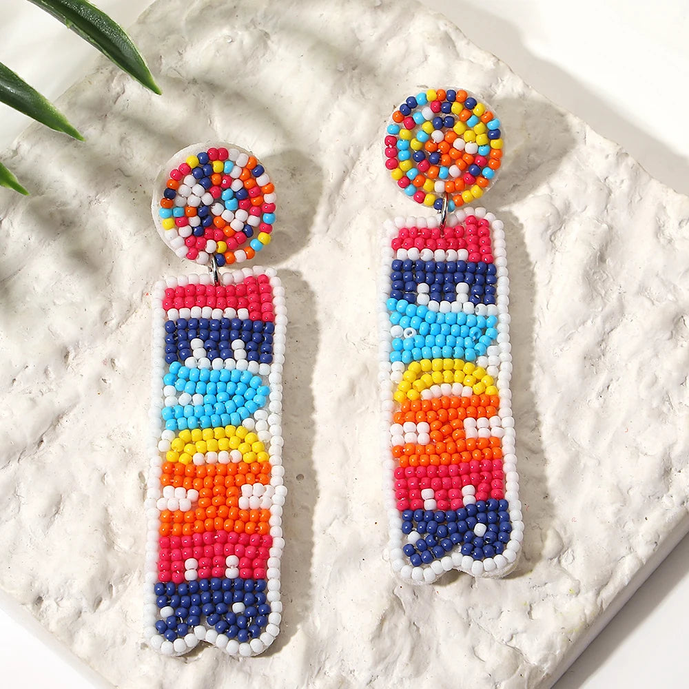 Bohemian Starfish Lobster Conch Seed Bead Drop Earrings Handmade by MadisonnSavannahBoutique