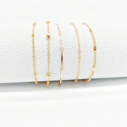 5 Piece Mixed Chain Anklet Set, Bohemian by MadisonnSavannahBoutique