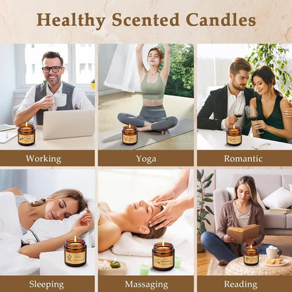 6 Pack Scented Soy Wax Candles, Aromatherapy Gift Set for Women, Long Lasting Burn for Home Decor by MadisonnSavannahBoutique