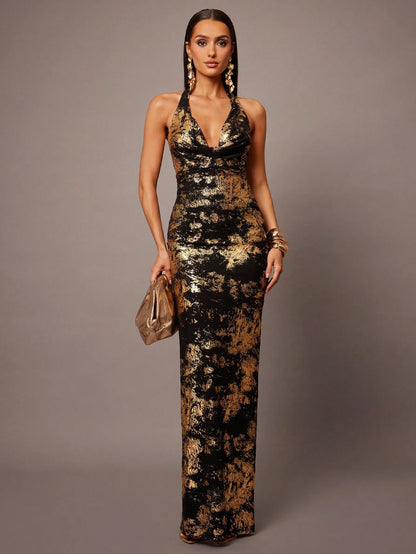 Floral Print Halter Neck Maxi Dress by MadisonnSavannahBoutique