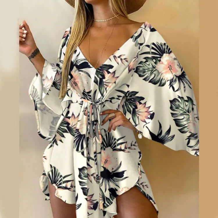 Flowers Print Bohemian Beach cover up by MadisonnSavannahBoutique