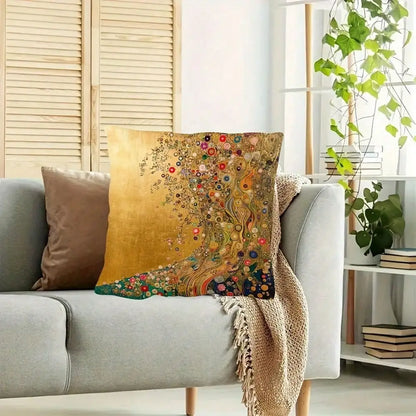 1pc Golden Floral Pillow Cover by MadisonnSavannahBoutique