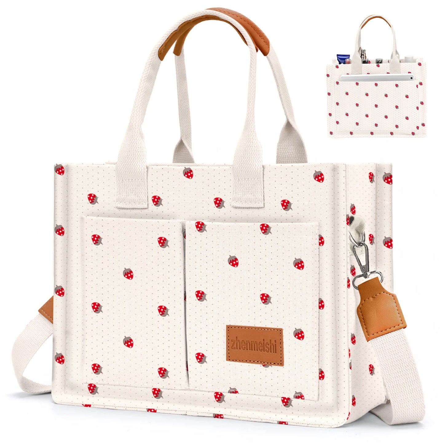 Canvas Tote Bags with Pockets by MadisonnSavannahBoutique