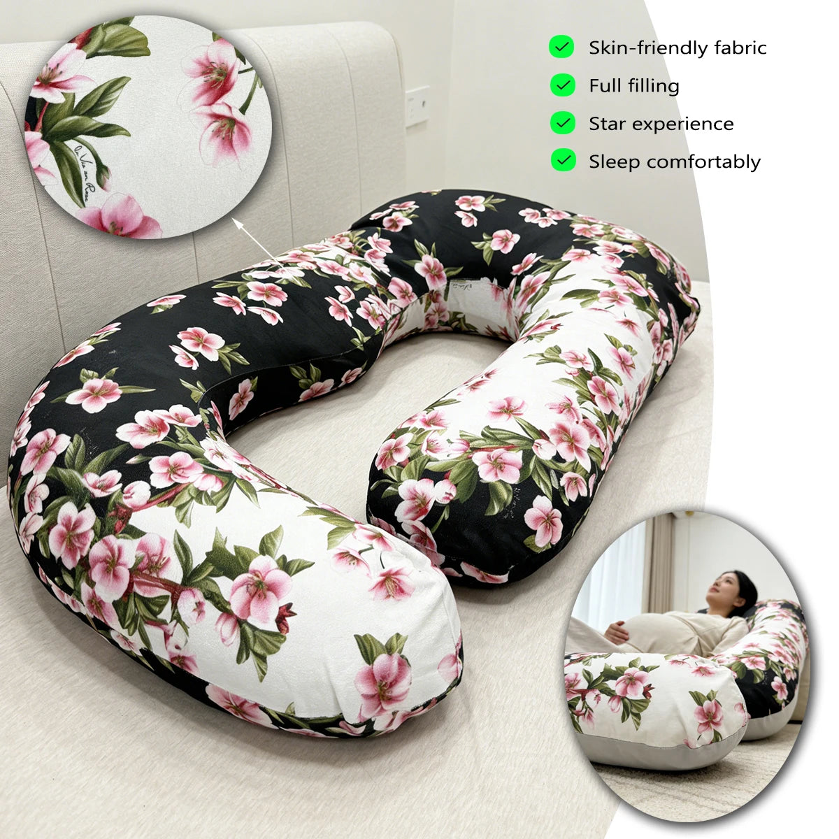 Light Luxury Floral U-Shaped Pillow by MadisonnSavannahBoutique