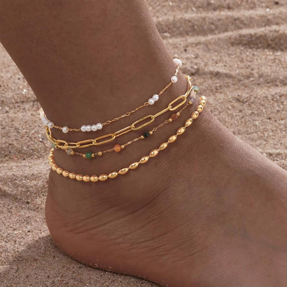 18k Gold Plated Foot Chain by MadisonnSavannahBoutique
