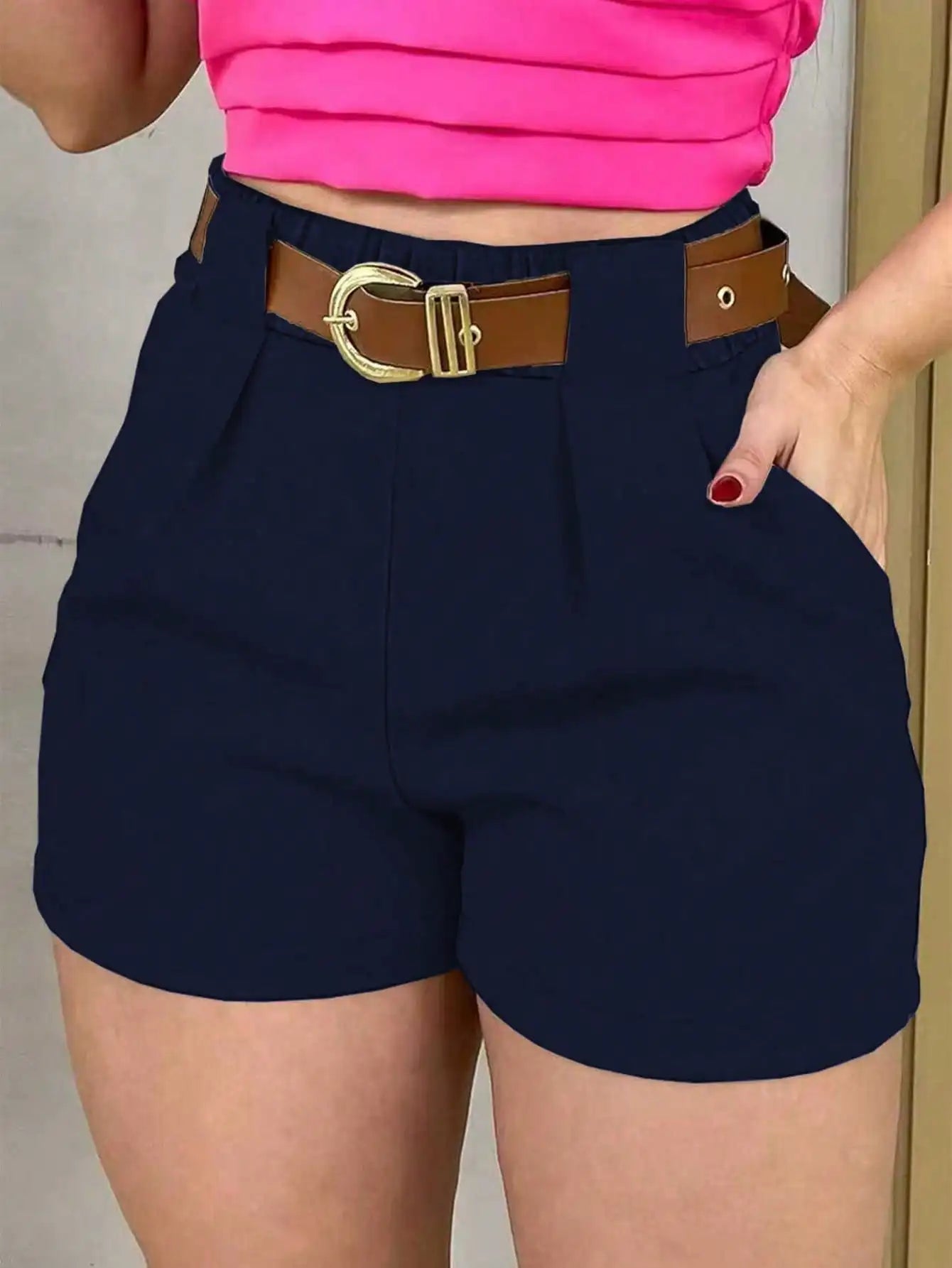 High Waist Pleated Shorts