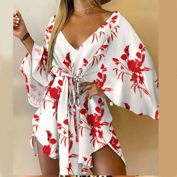 Flowers Print Bohemian Beach cover up by MadisonnSavannahBoutique