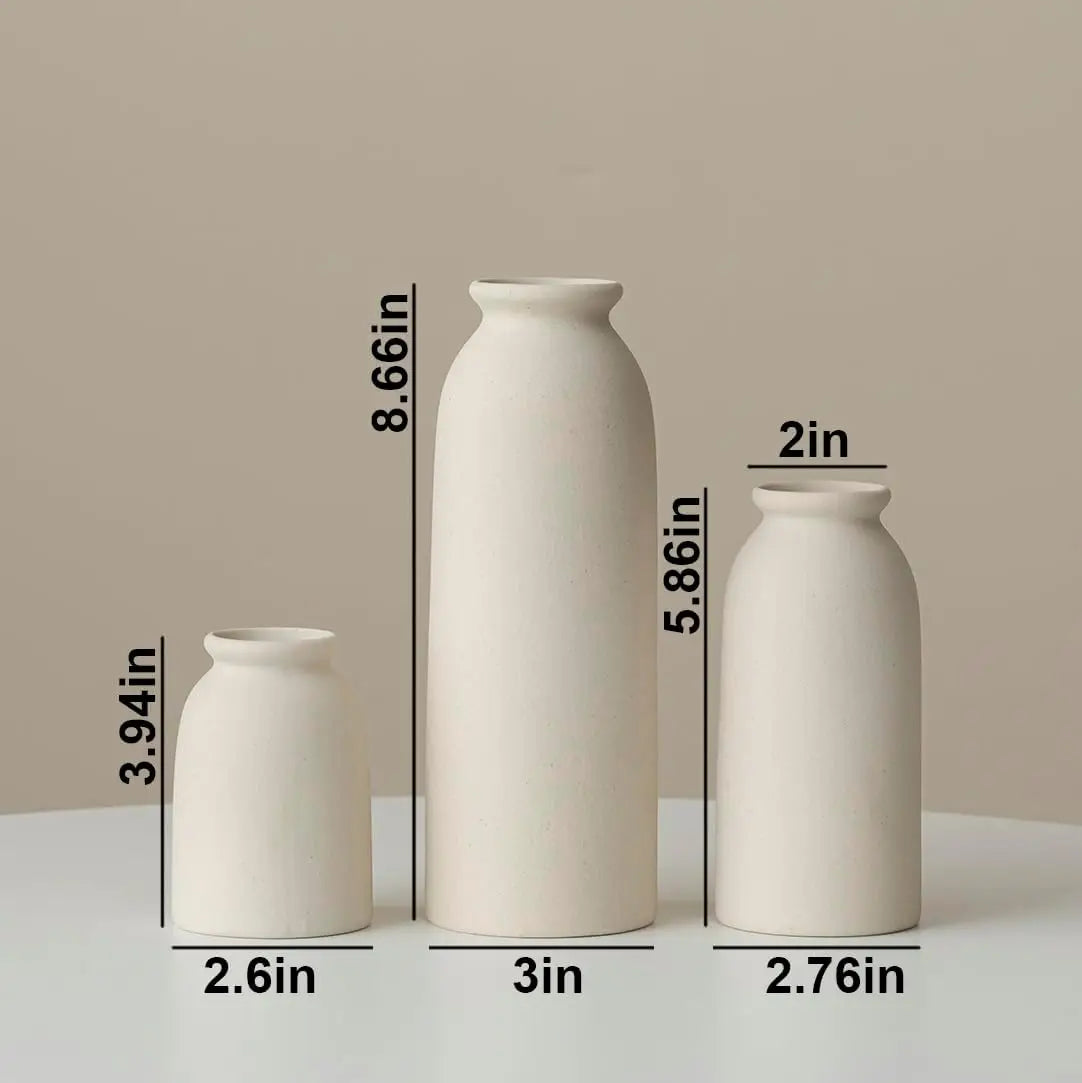 Set of 3 Ceramic Vases by MadisonnSavannahBoutique