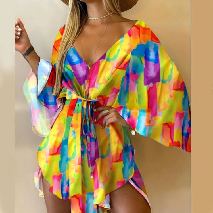 Flowers Print Bohemian Beach cover up by MadisonnSavannahBoutique