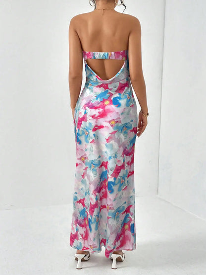 Women Sleeveless Backless Floral Print Maxi Dress Summer by MadisonnSavannahBoutique