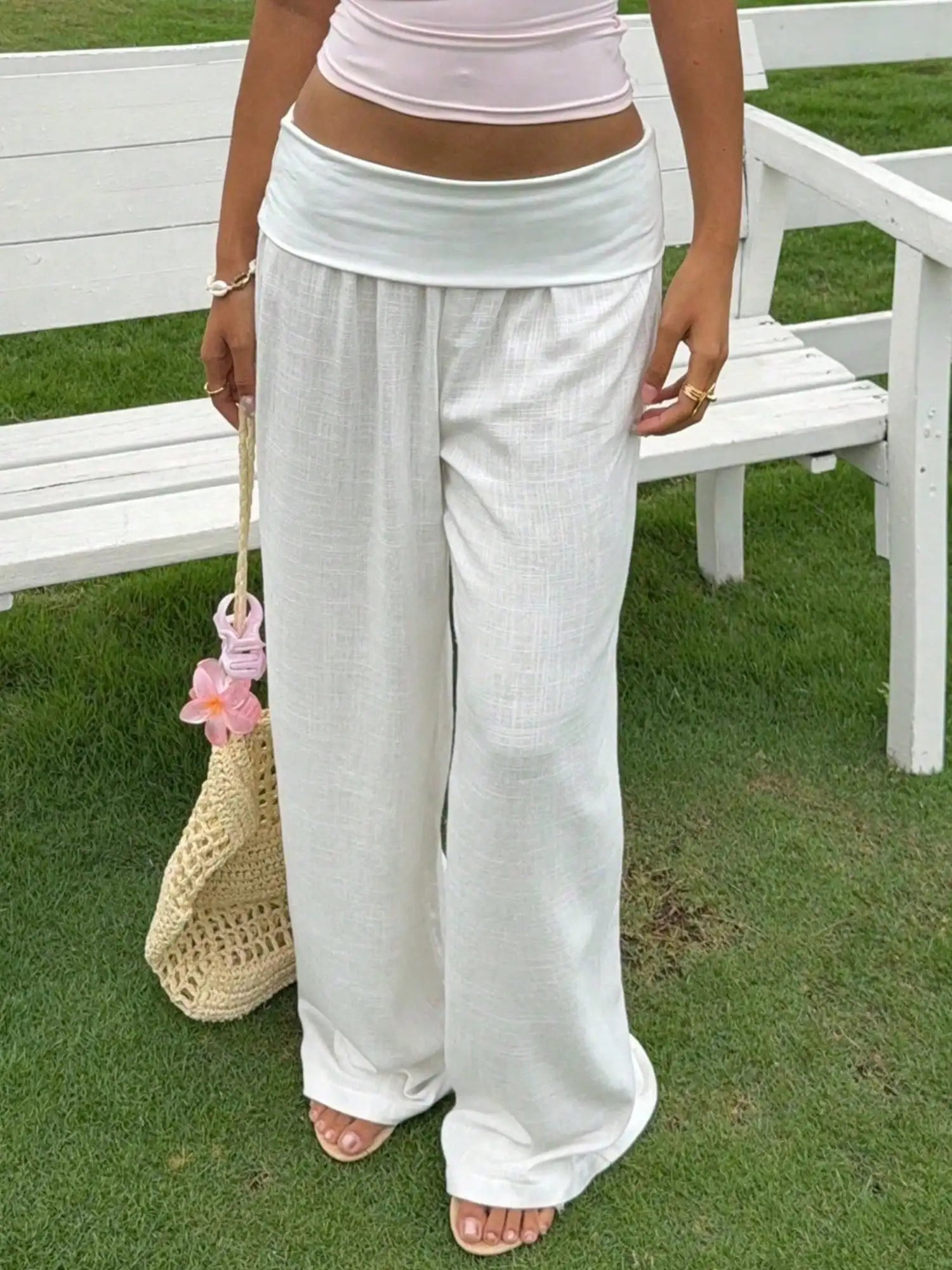 Cotton Linen Wide Leg Palazzo Pants by MadisonnSavannahBoutique