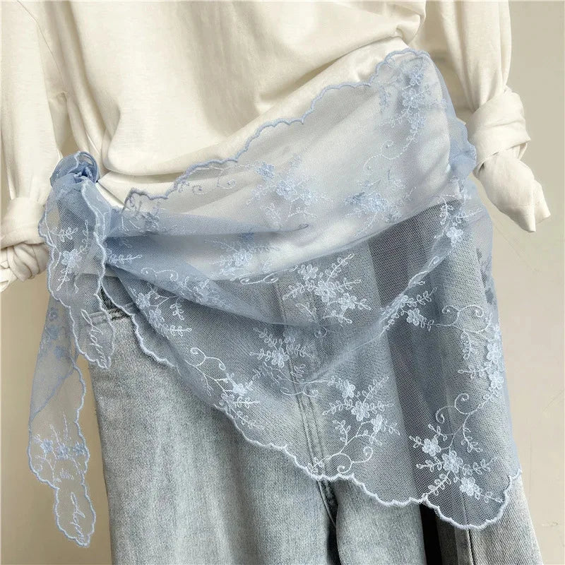 Lace Embroidered Silk Scarf by MadisonnSavannahBoutique