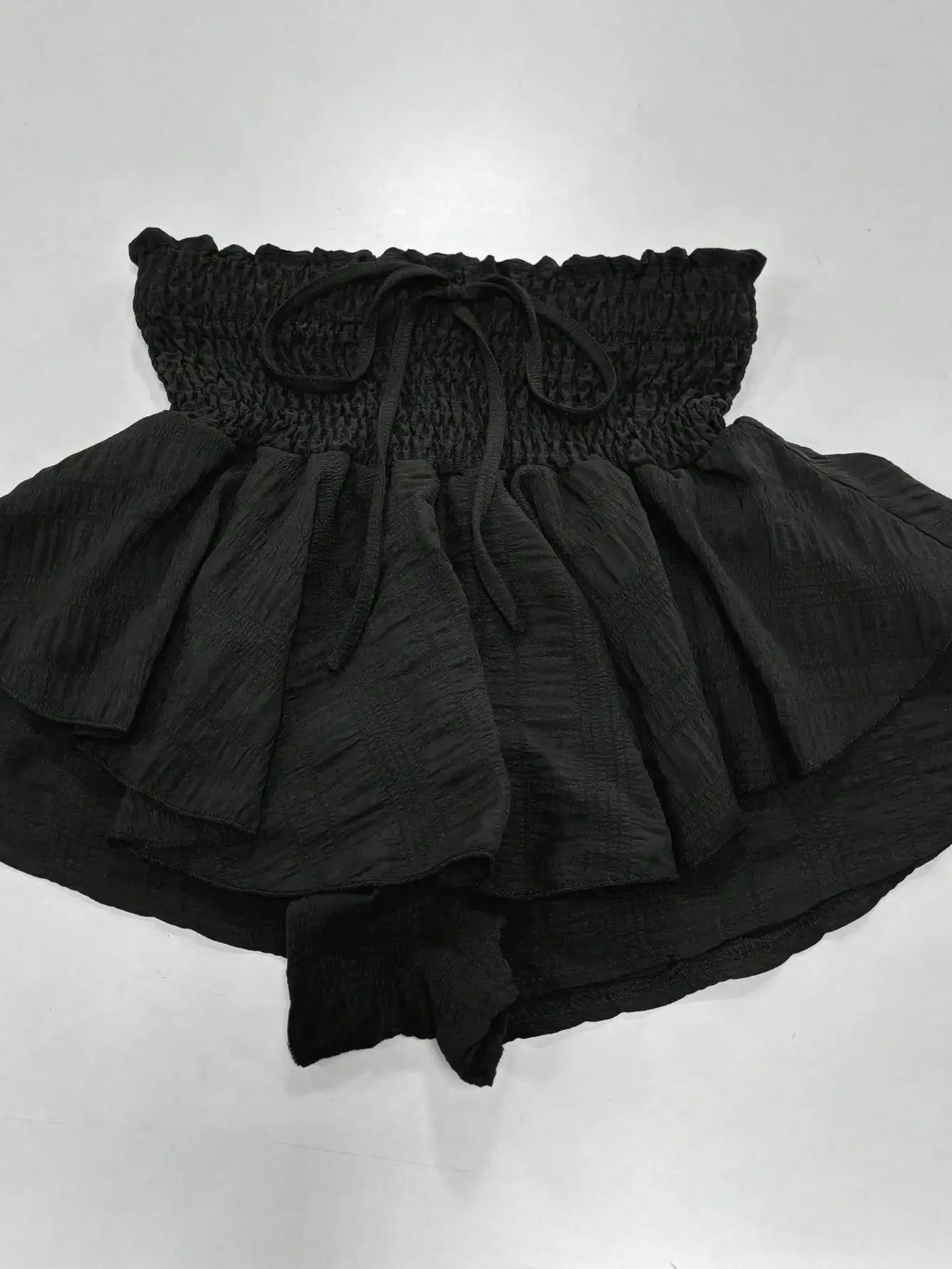 Ruffle Trim Paper bag Waist Shorts by MadisonnSavannahBoutique