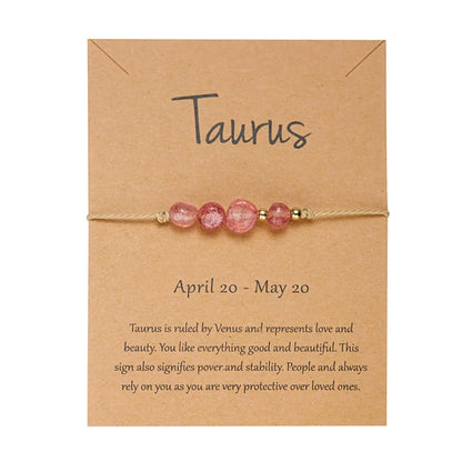 Charm 12 Constellation Irregular Natural Stone Beads Bracelets Birthstone Zodiac Signs by MadisonnSavannahBoutique