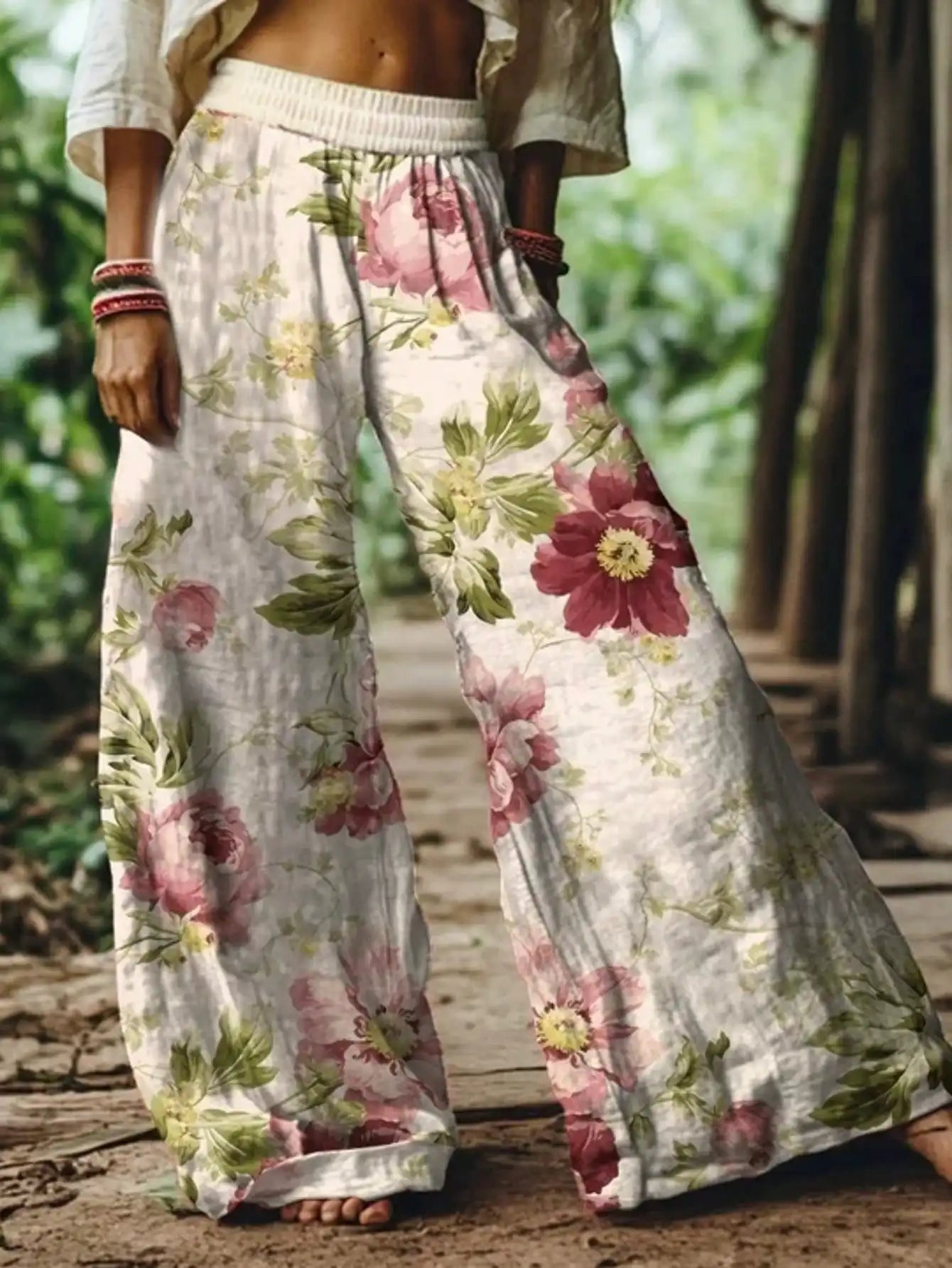 Floral Print Wide Leg Pants by MadisonnSavannahBoutique