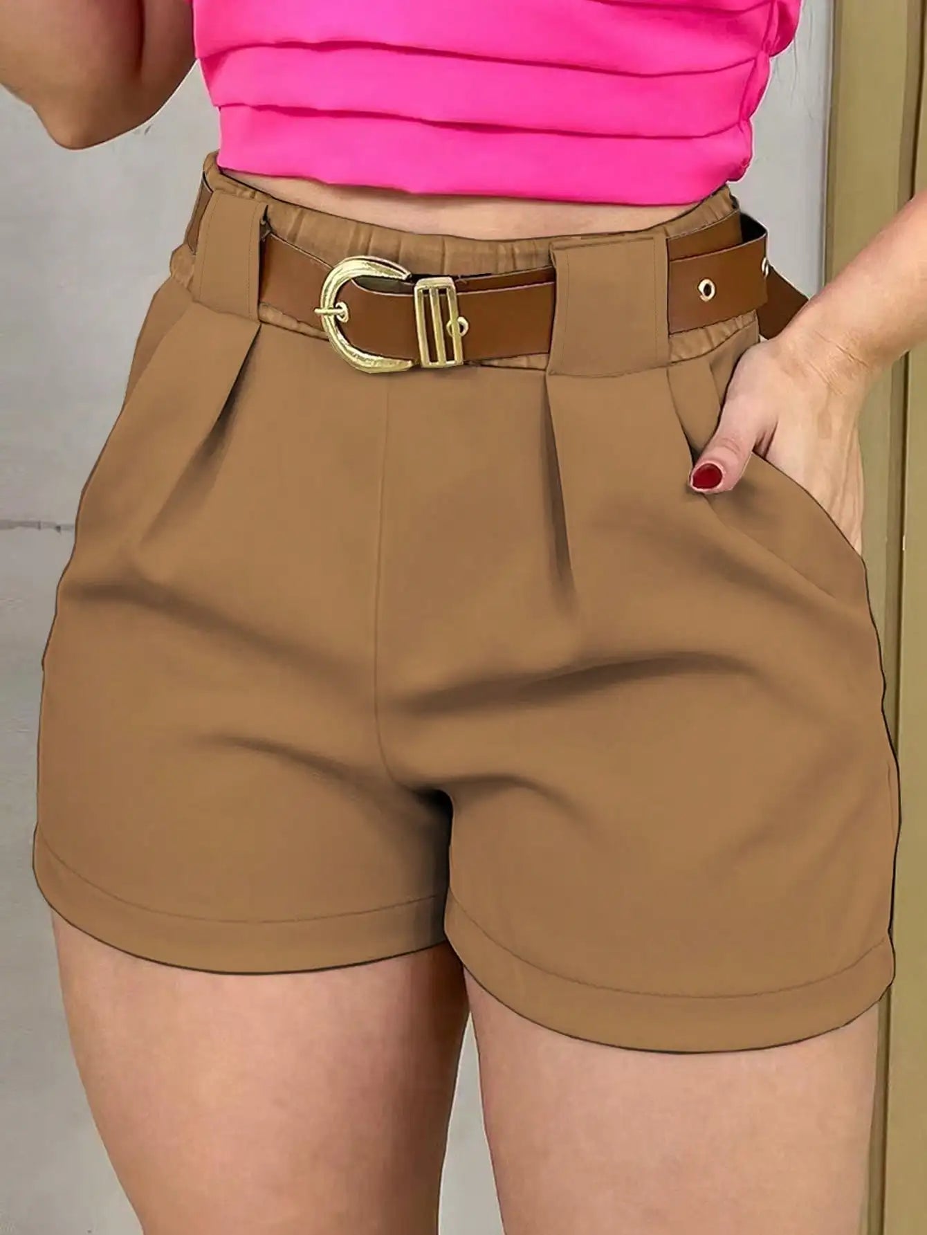 High Waist Pleated Shorts