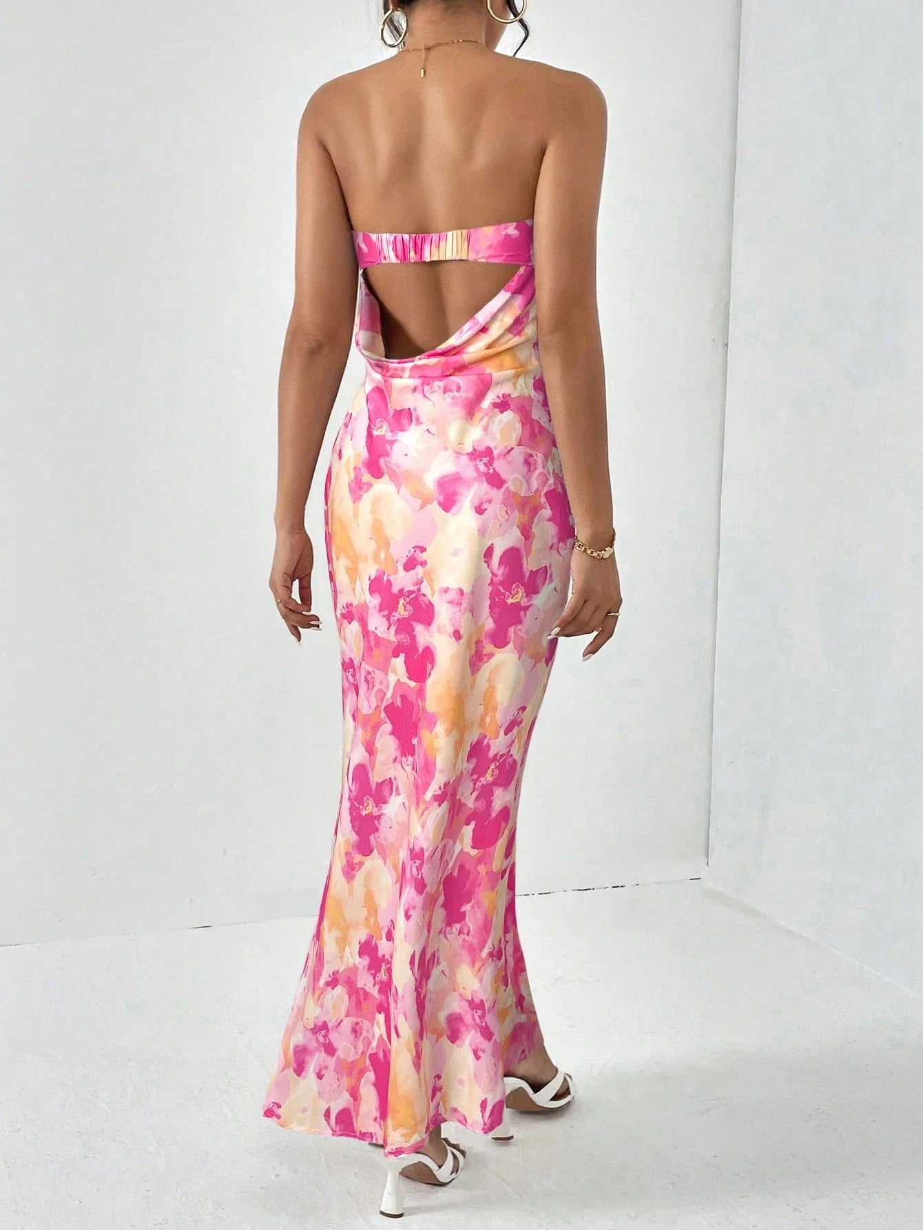 Women Sleeveless Backless Floral Print Maxi Dress Summer by MadisonnSavannahBoutique
