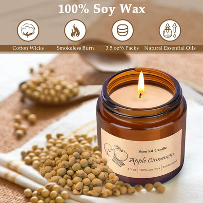 6 Pack Scented Soy Wax Candles, Aromatherapy Gift Set for Women, Long Lasting Burn for Home Decor by MadisonnSavannahBoutique
