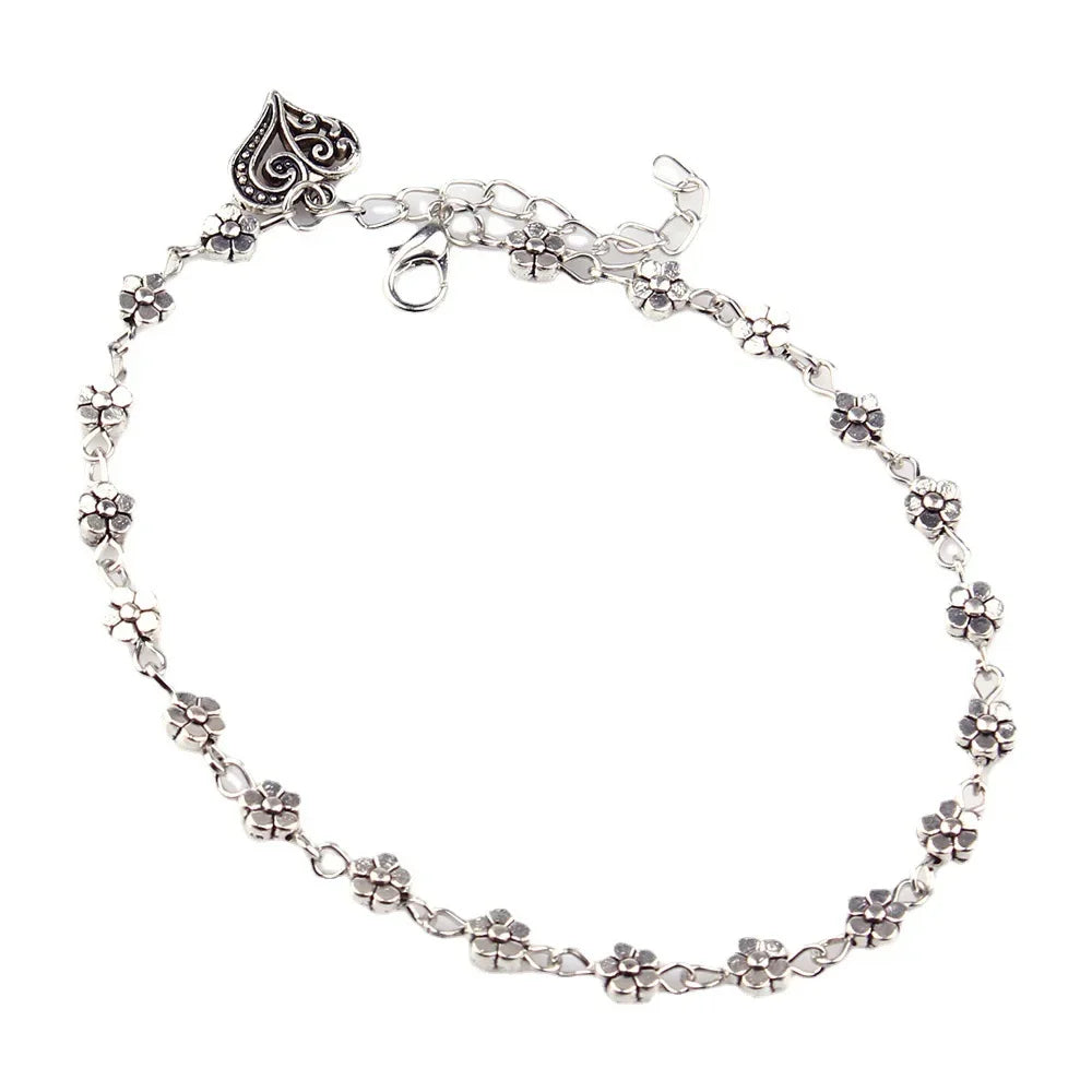 Ankle Bracelet Heart Silver by MadisonnSavannahBoutique