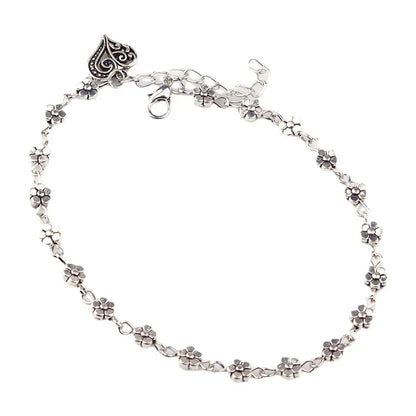 Ankle Bracelet Heart Silver by MadisonnSavannahBoutique
