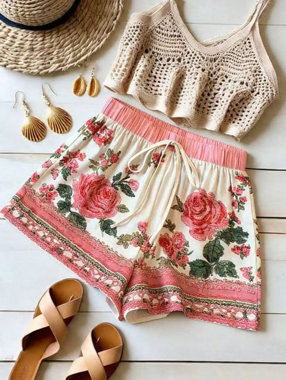 Floral Print Loose Shorts by MadisonnSavannahBoutique