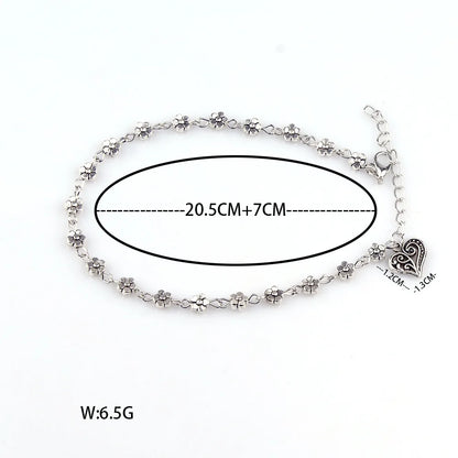 Ankle Bracelet Heart Silver by MadisonnSavannahBoutique
