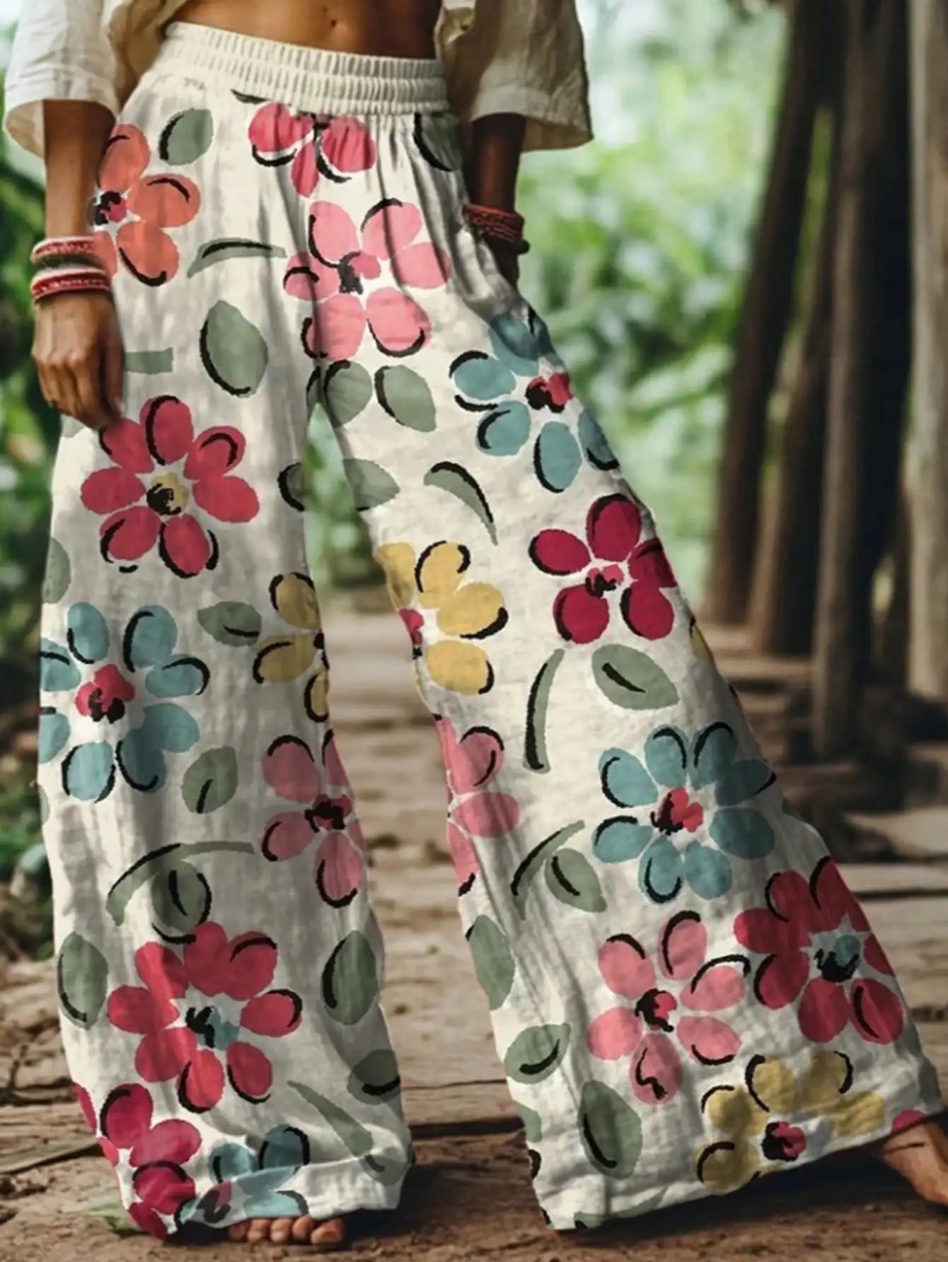 Floral Print Wide Leg Pants by MadisonnSavannahBoutique