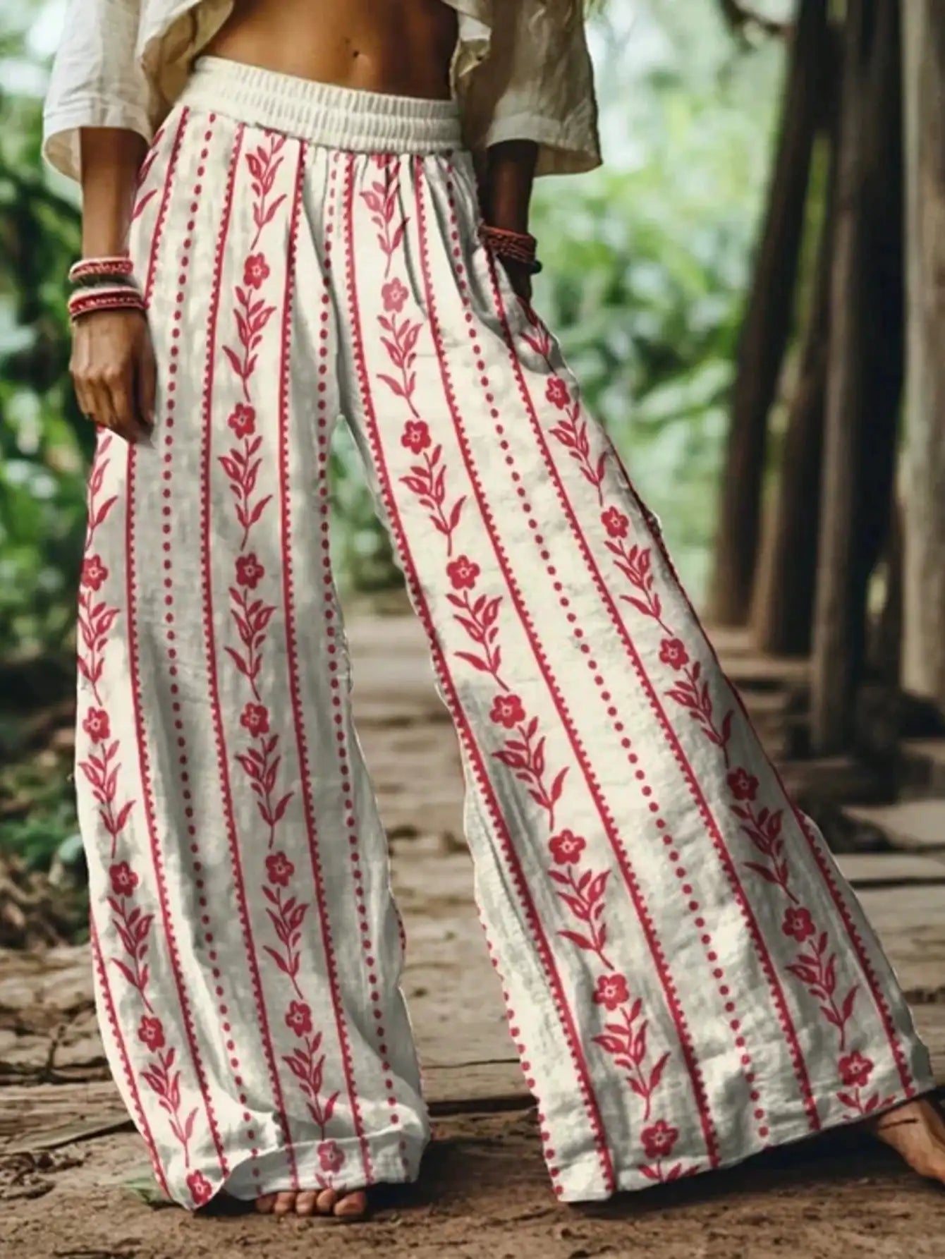 Floral Print Wide Leg Pants by MadisonnSavannahBoutique