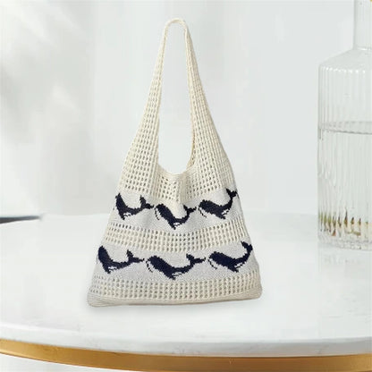 Handmade Crochet Tote Bag with Seahorse Design by MadisonnSavannahBoutique