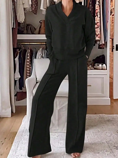 2-Piece Wide Leg Pants Set by MadisonnSavannahBoutique